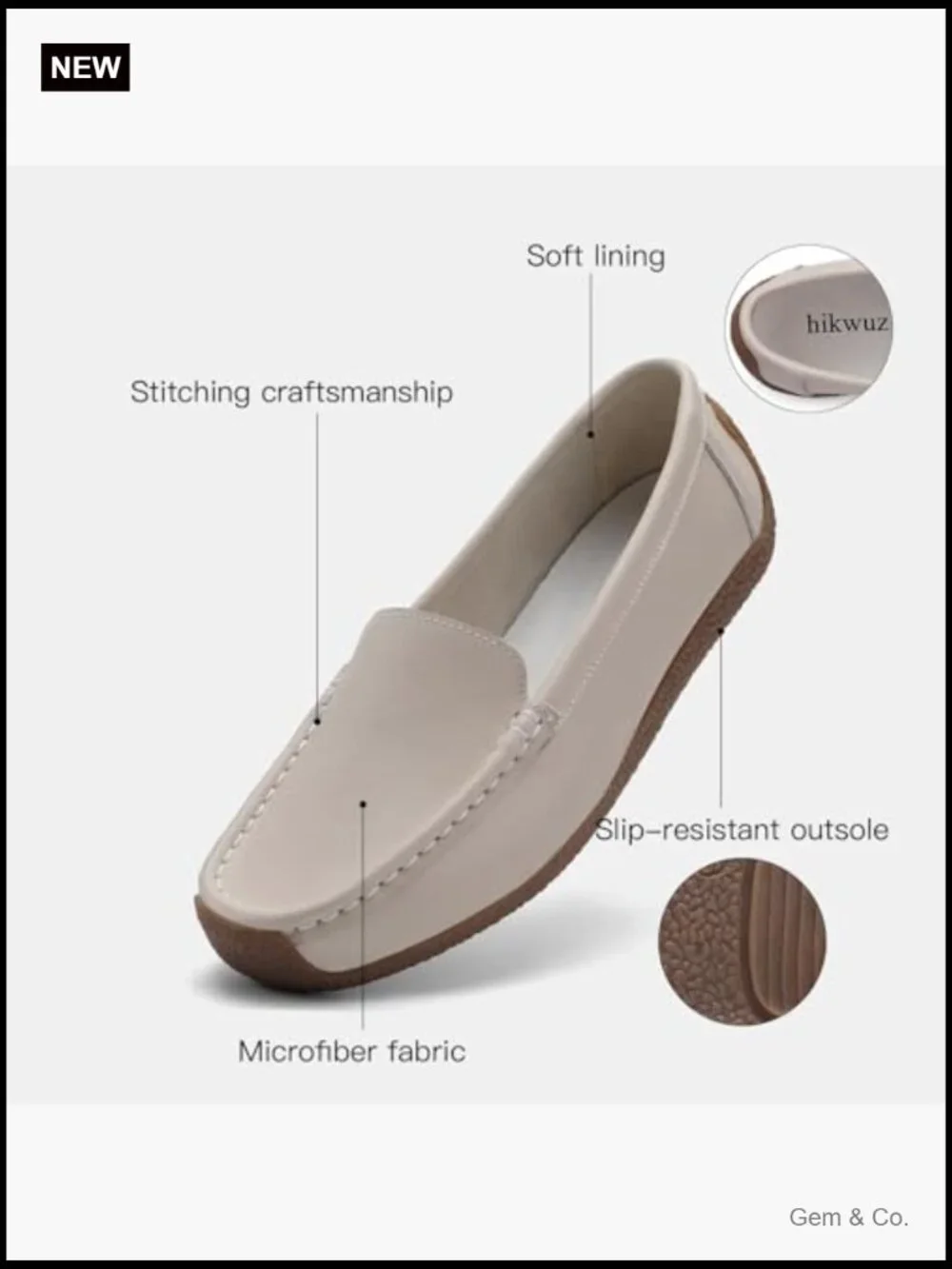 Comfortable Lightweight Leather Loafers Slip-Ons Driving Walking Mocs Work Flats